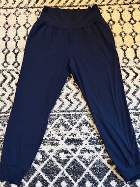 Athleta Women's M High Rise Salutation Jogger Pants in PowerVita Navy Yoga Comfy